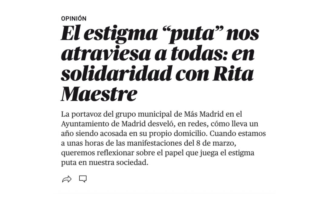 El estigma «puta» nos atraviesa a todas: en solidaridad con Rita Maestre